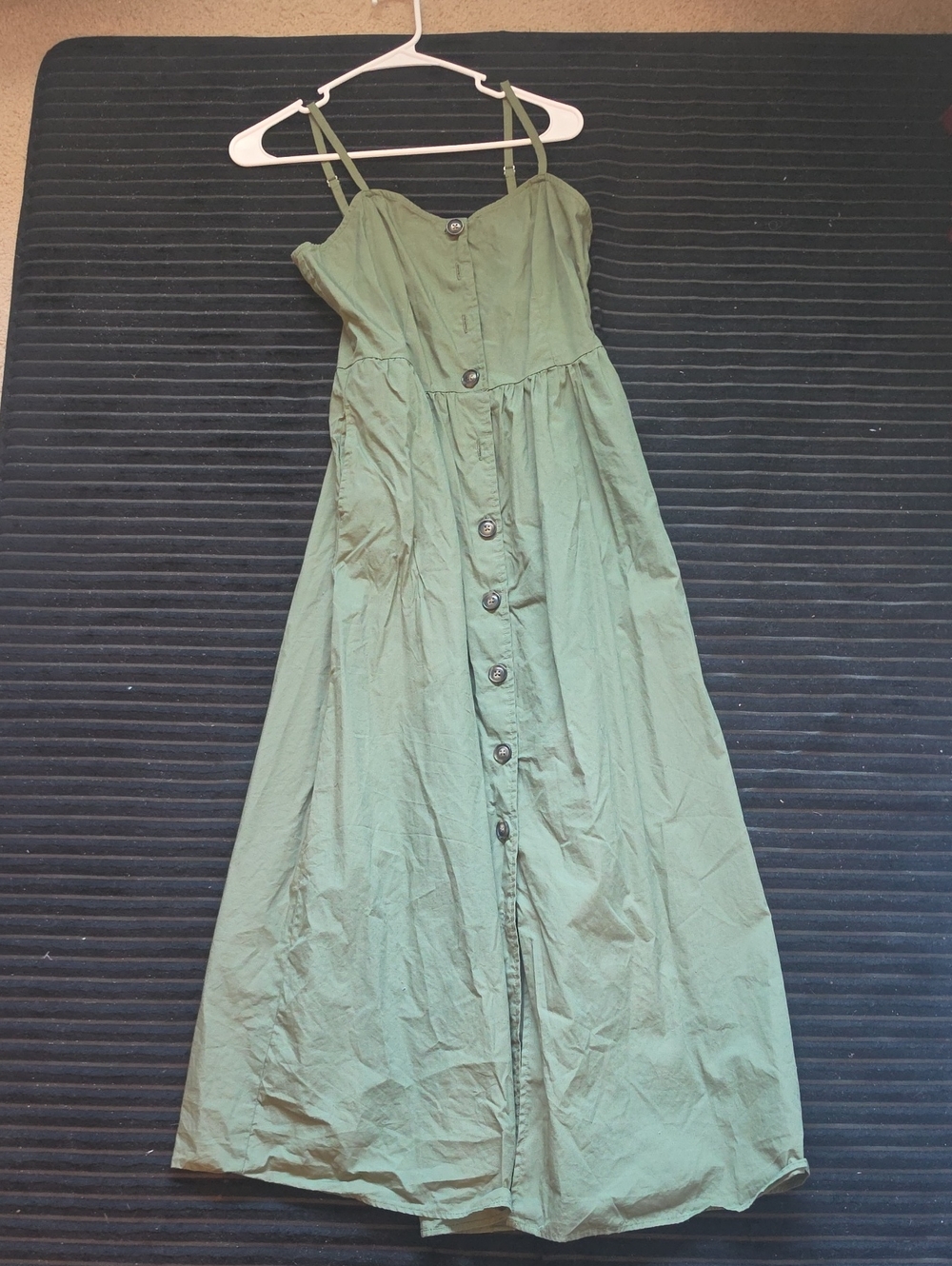 Who What Wear Olive Green Button-Front Maxi Dress